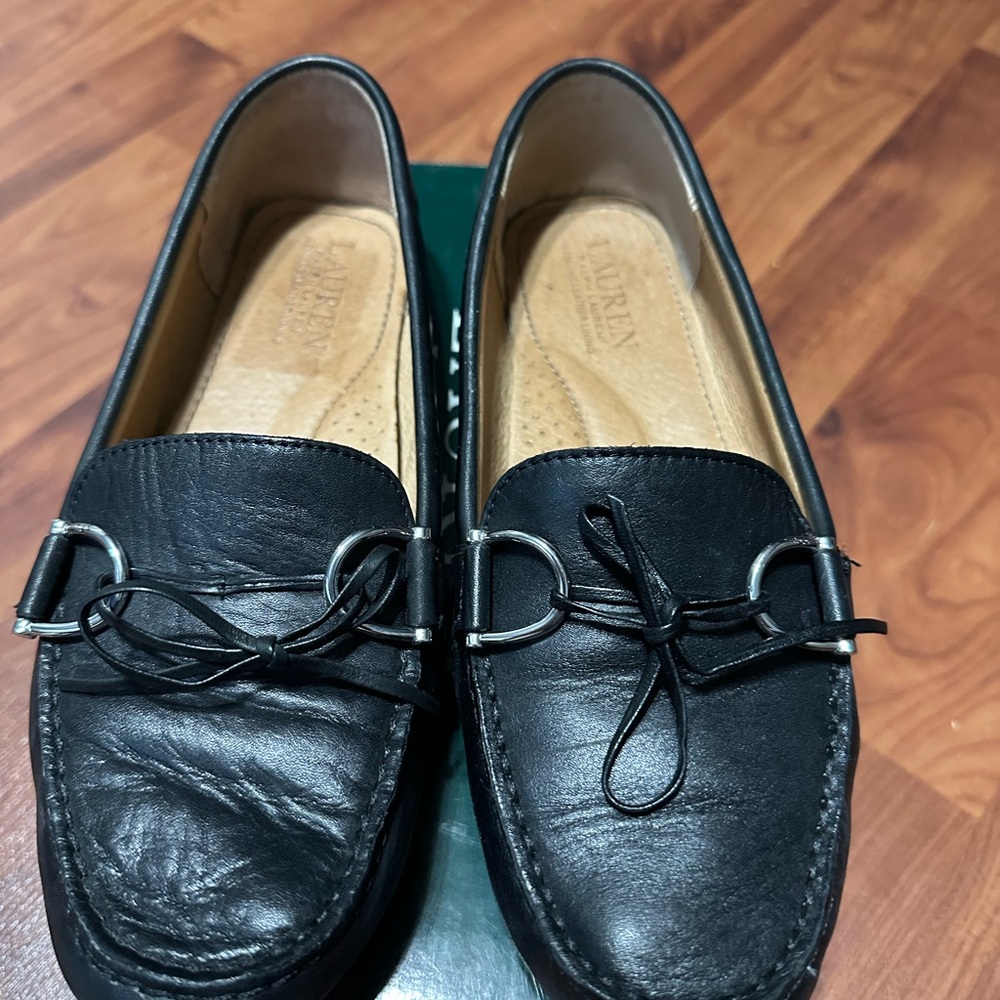 Lauren Black Leather Loafers